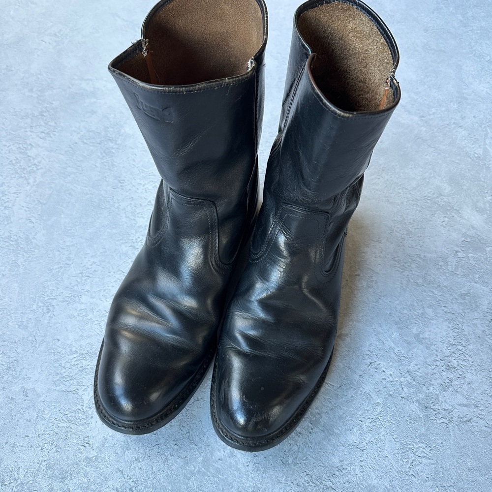 Men's Cat’s Paw Neoprene Black Leather Pull-On Work Boots